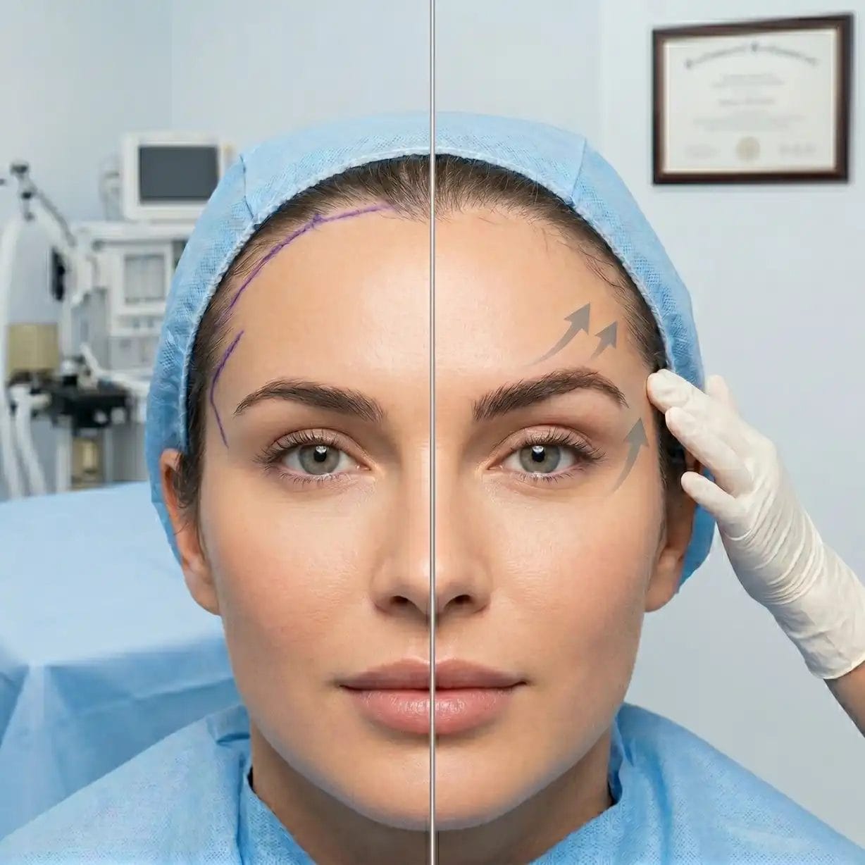 Brow lift procedure for upper face rejuvenation